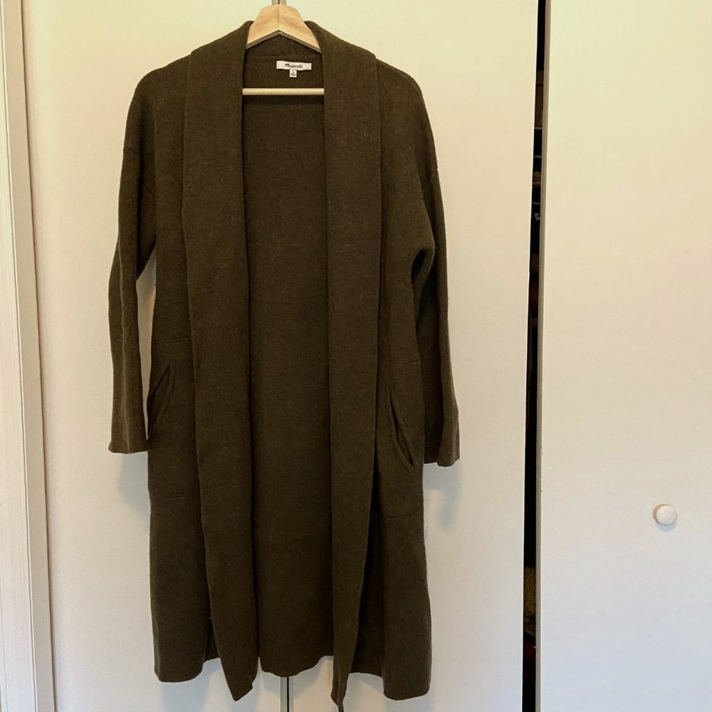 • SOLD • Madewell Long Cardigan Olive Sweater